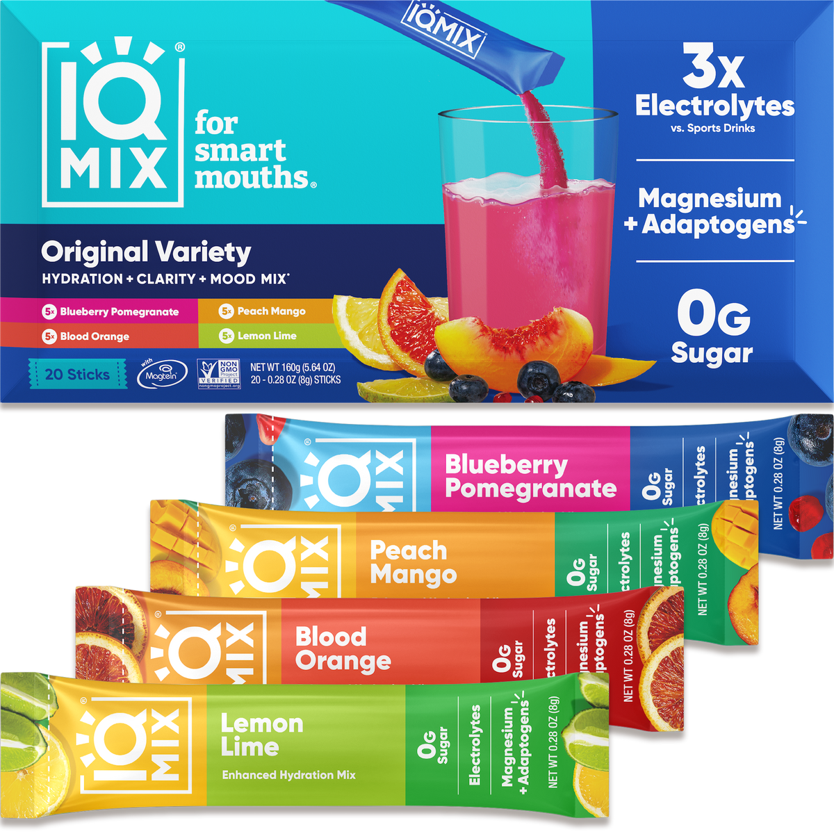 IQMIX Original Variety — 20 electrolyte stick packs