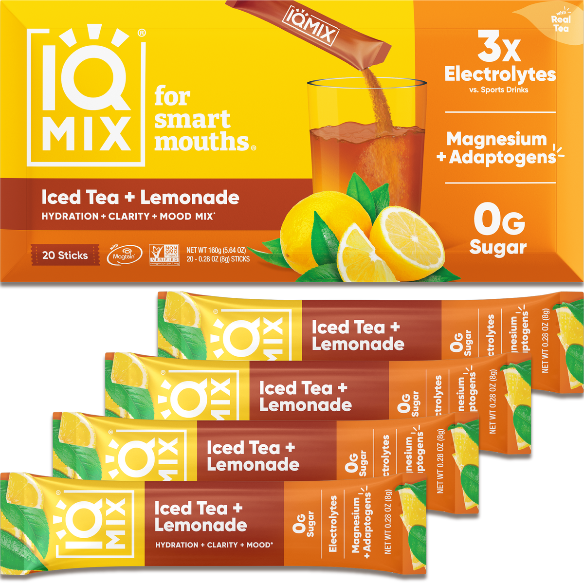 IQMIX Iced Tea and Lemonade electrolyte powder — 20 sticks