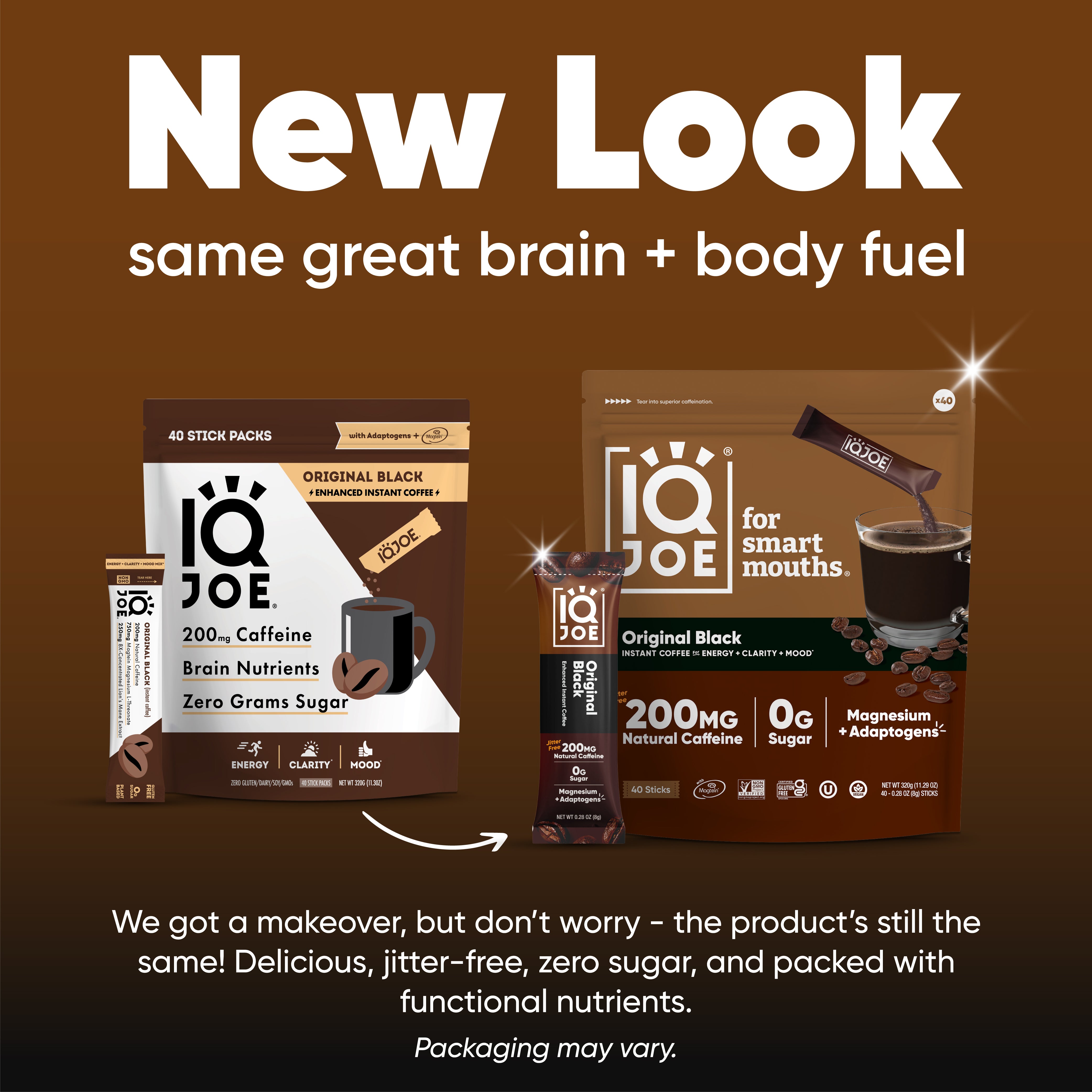 IQJOE Original Black New Packaging Lions mane coffee