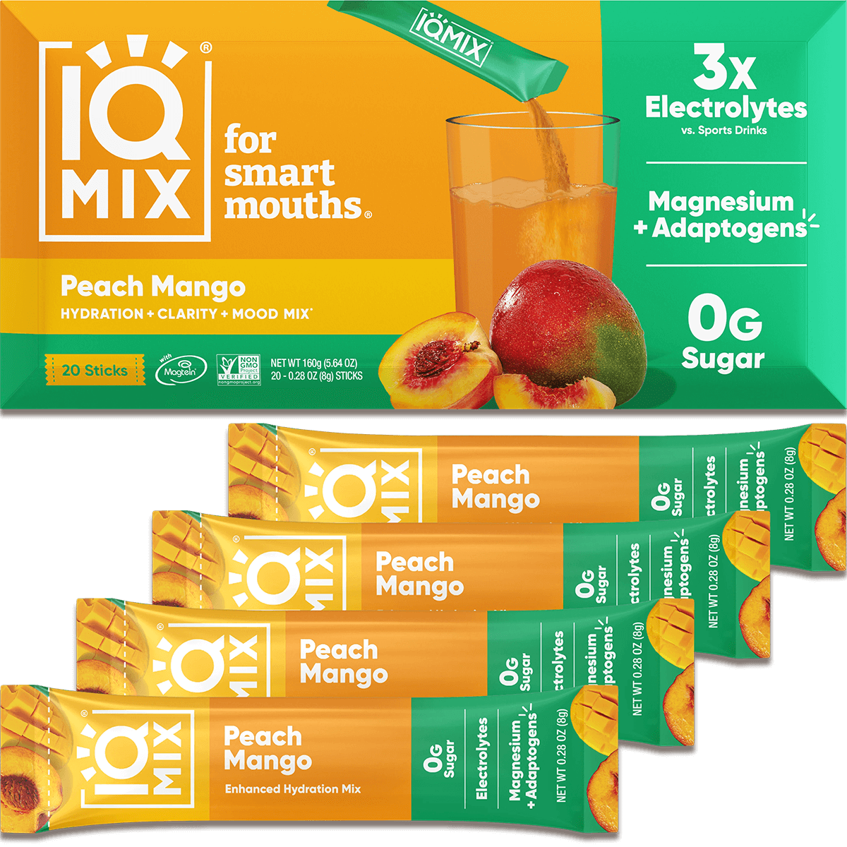 IQMIX Peach Mango Electrolytes Powder | Potassium Magnesium Powder