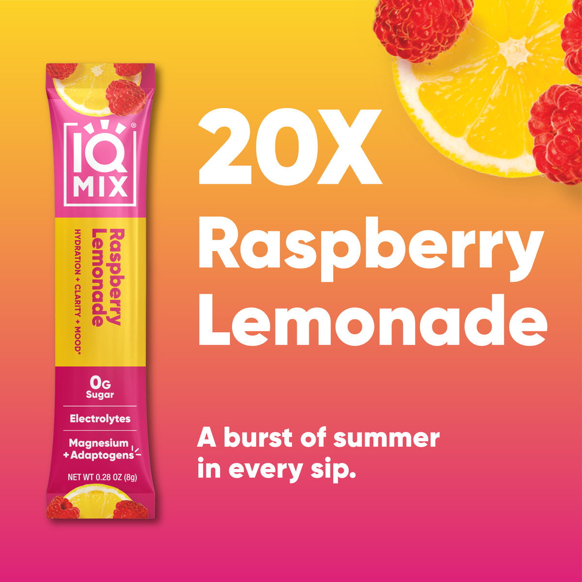 IQMIX Raspberry Lemonade 20 sticks — nutrition facts