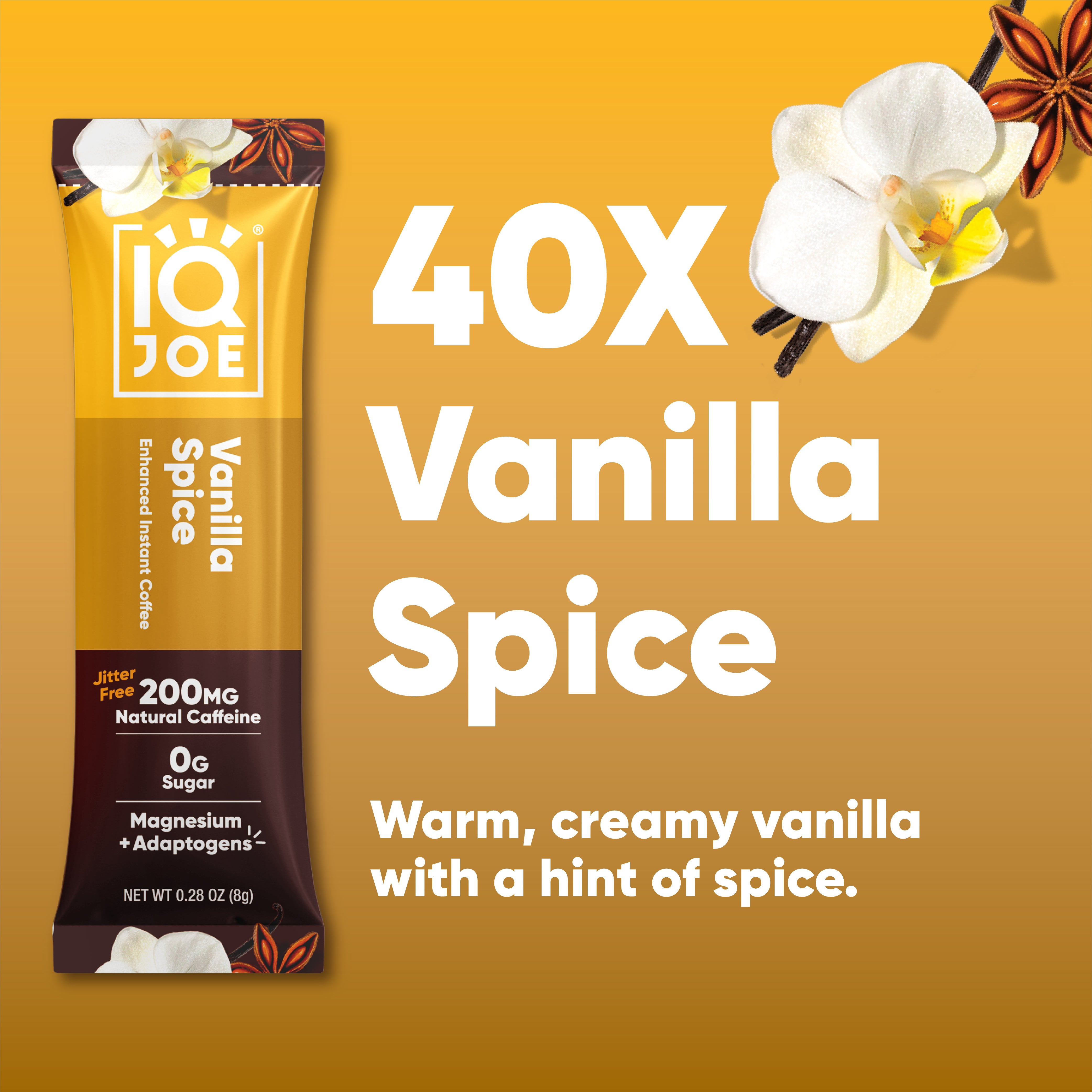 IQJOE Vanilla Spice Mushroom Coffee Packed with Functional Mushrooms, Adaptogens, Natural Coffee, Magnesium.