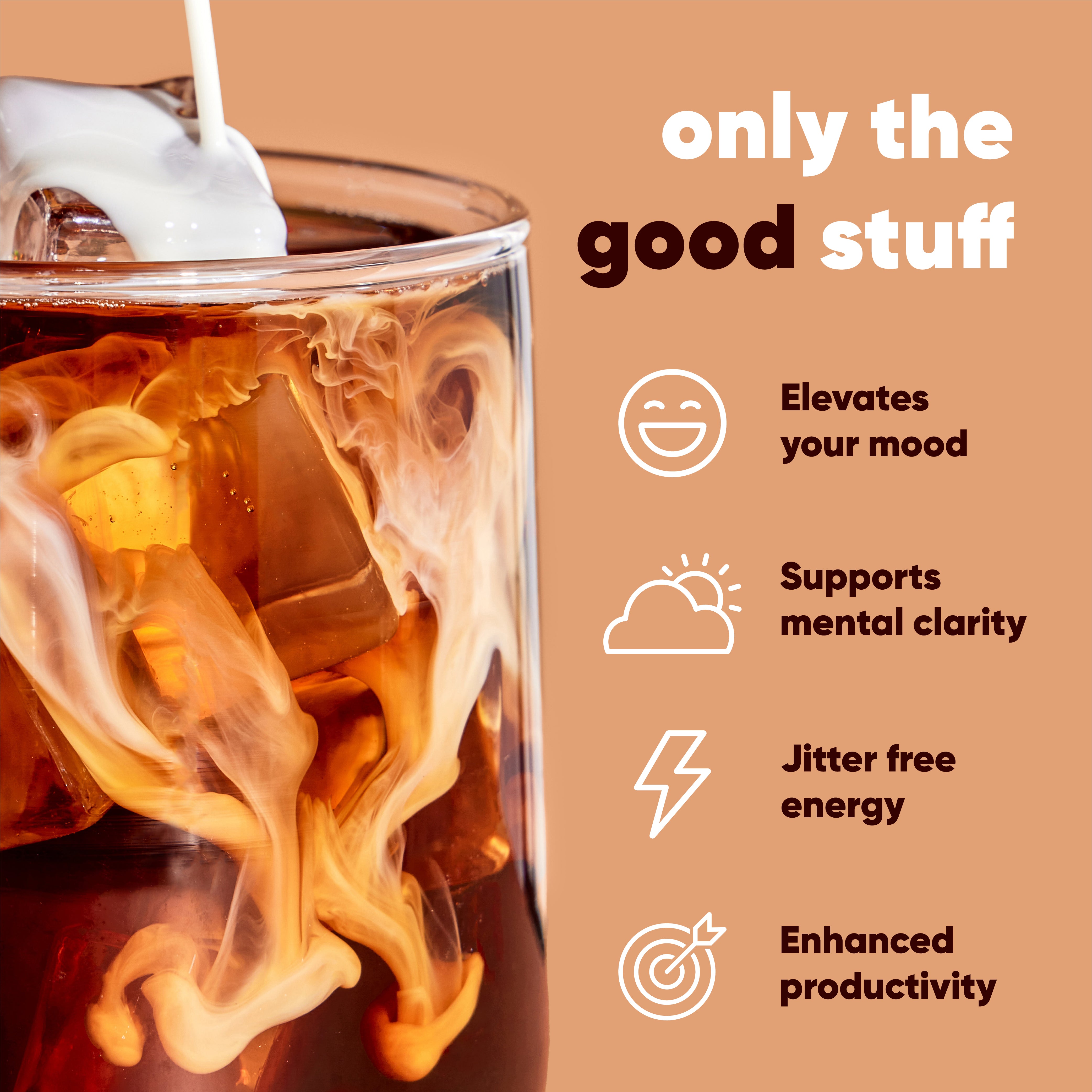 IQJOE Vanilla Spice Mushroom Coffee Elevates your mood, supports mental clarity, jitter-free energy, enhanced productivity.