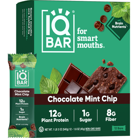 IQBAR Chocolate Mint Chip protein bar