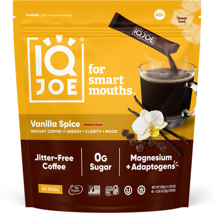 IQJOE Vanilla Spice lion's mane mushroom instant coffee — 40 sticks