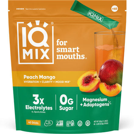 IQMIX Peach Mango electrolyte powder — 40 sticks