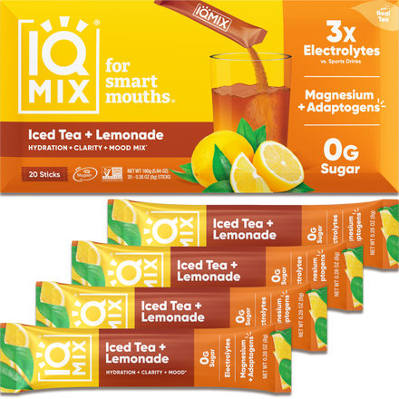 IQMIX Iced Tea and Lemonade electrolyte powder — 20 sticks