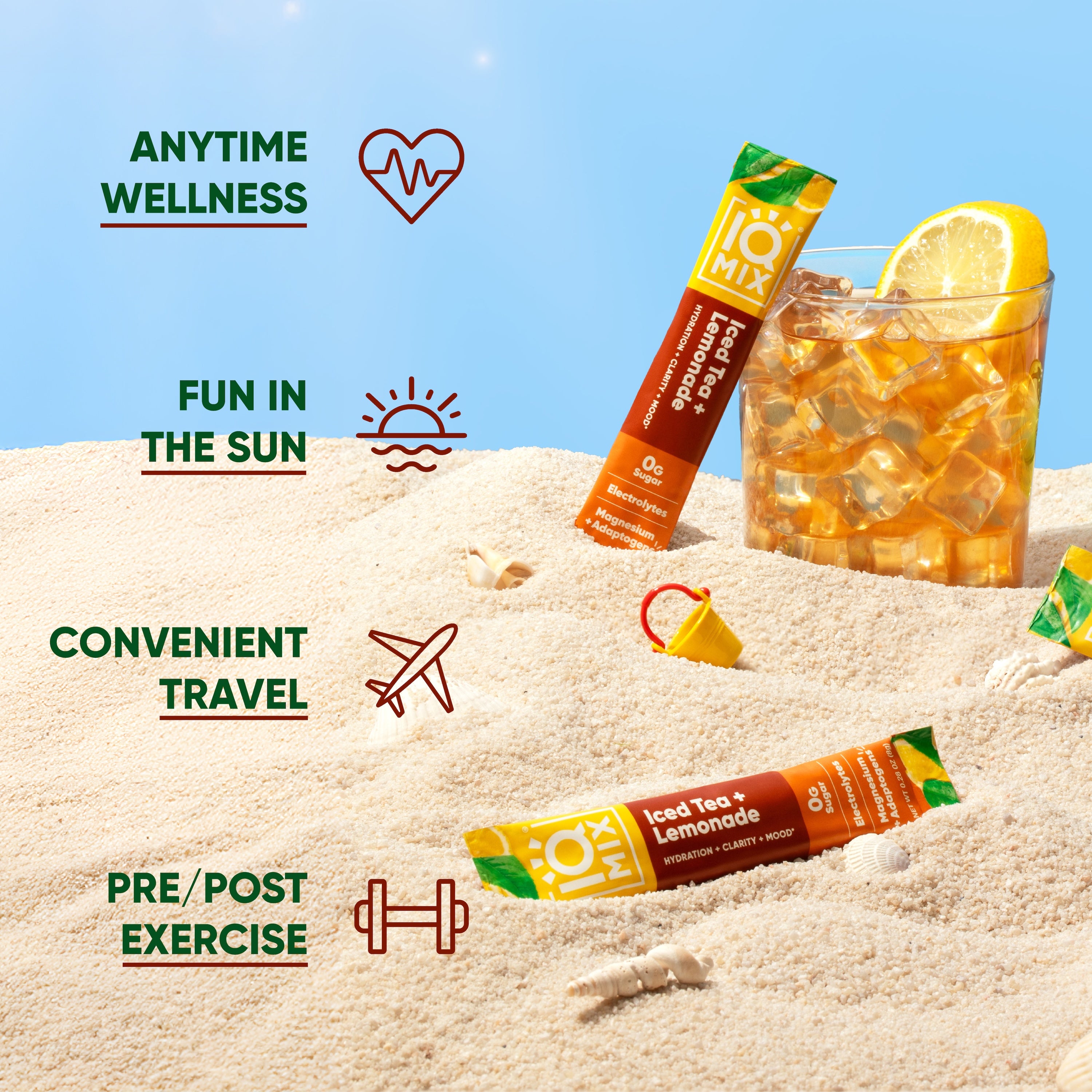 IQMIX Iced Tea + Lemonade 20CT Electrolytes Powder + Lion's Mane +