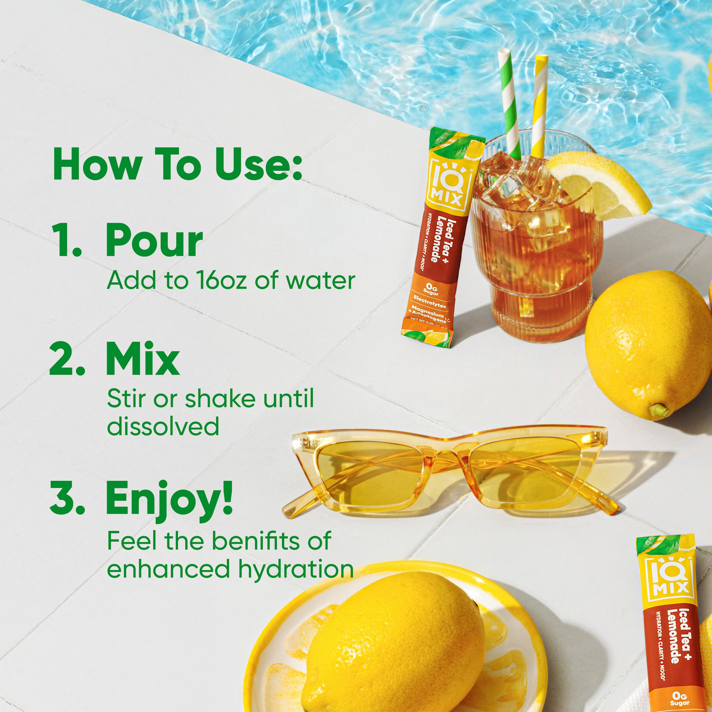 IQMIX Iced Tea + Lemonade 20CT Electrolytes Powder + Lion's Mane +