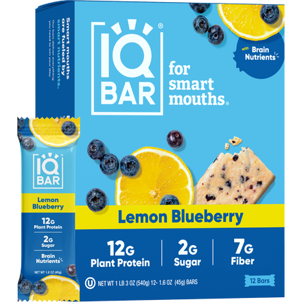 IQBAR Lemon Blueberry protein bar