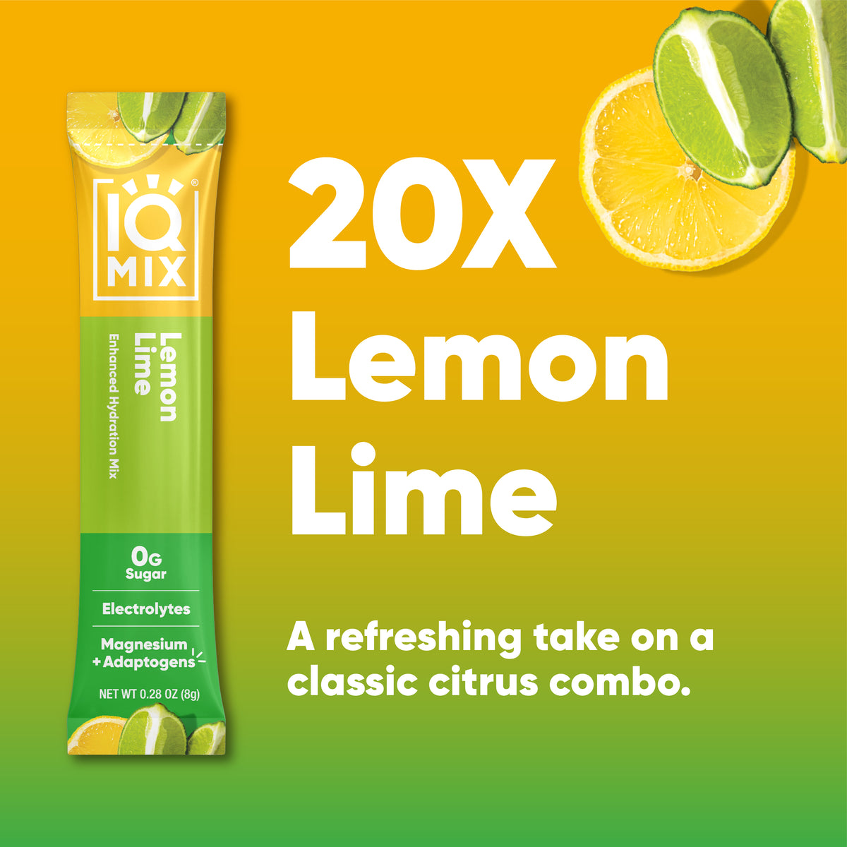IQMIX Lemon Lime 20 sticks — nutrition facts
