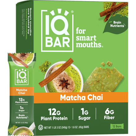 IQBAR Matcha Chai protein bar