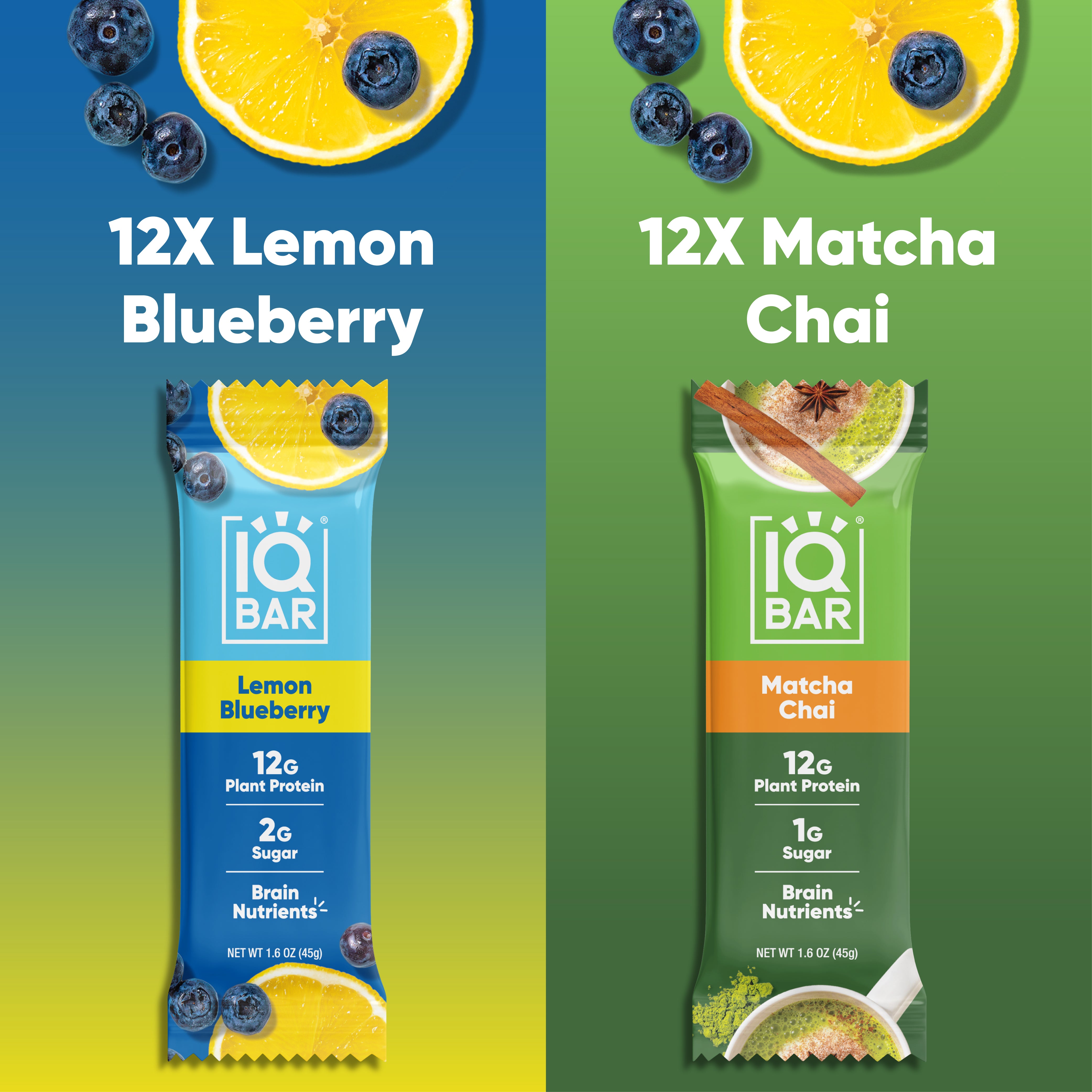 Lemon Blueberry & Matcha Chai (24 Bars)