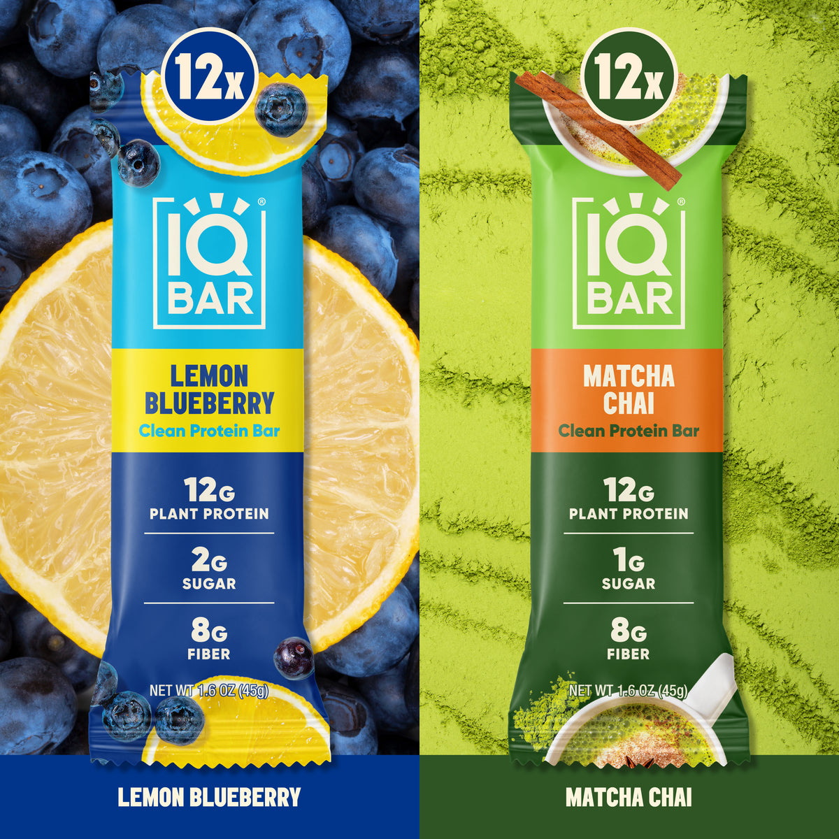 Lemon Blueberry & Matcha Chai (24 Bars)