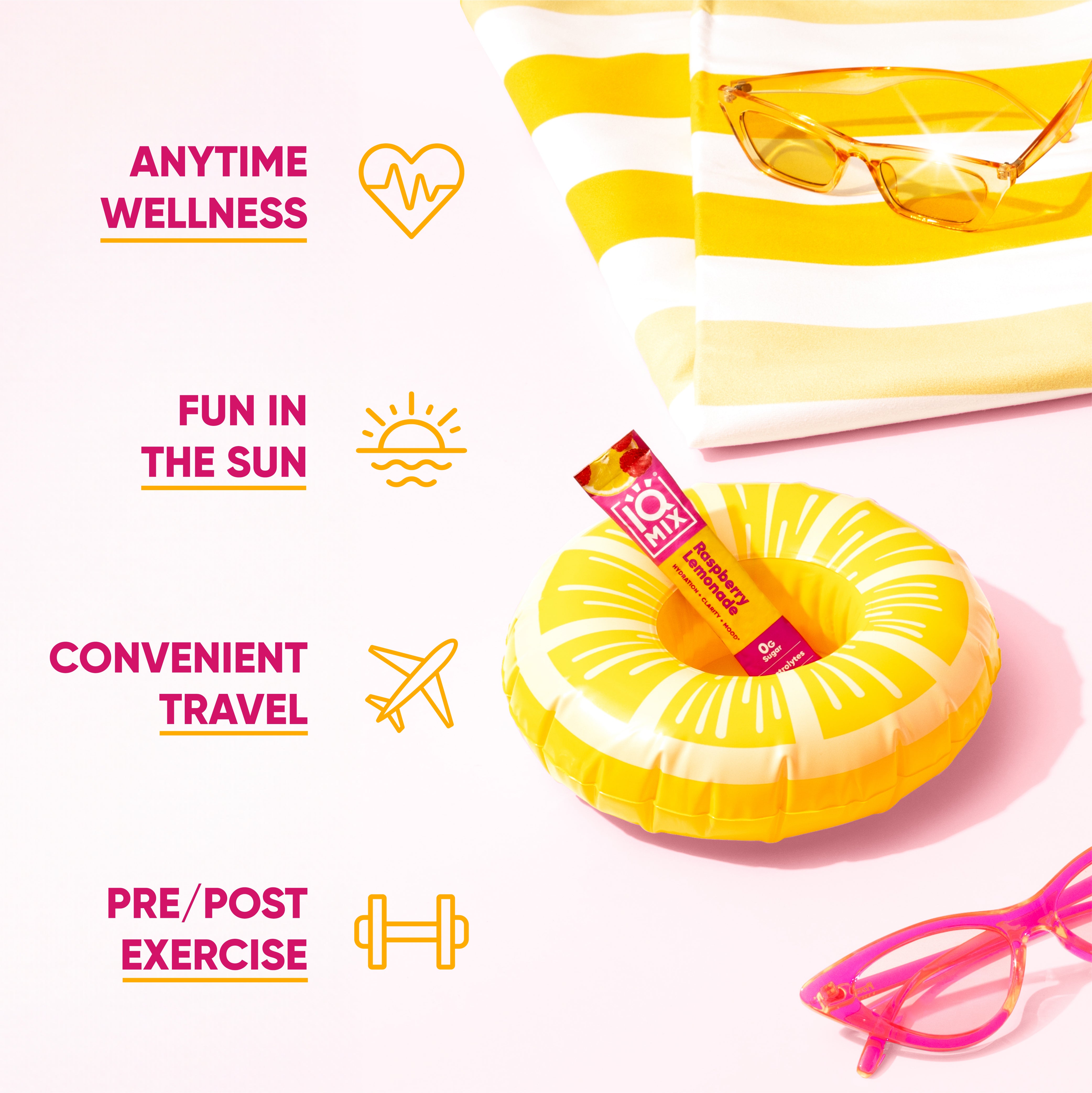 IQMIX Raspberry Lemonade 20CT Electrolytes Powder + Lion's Mane +