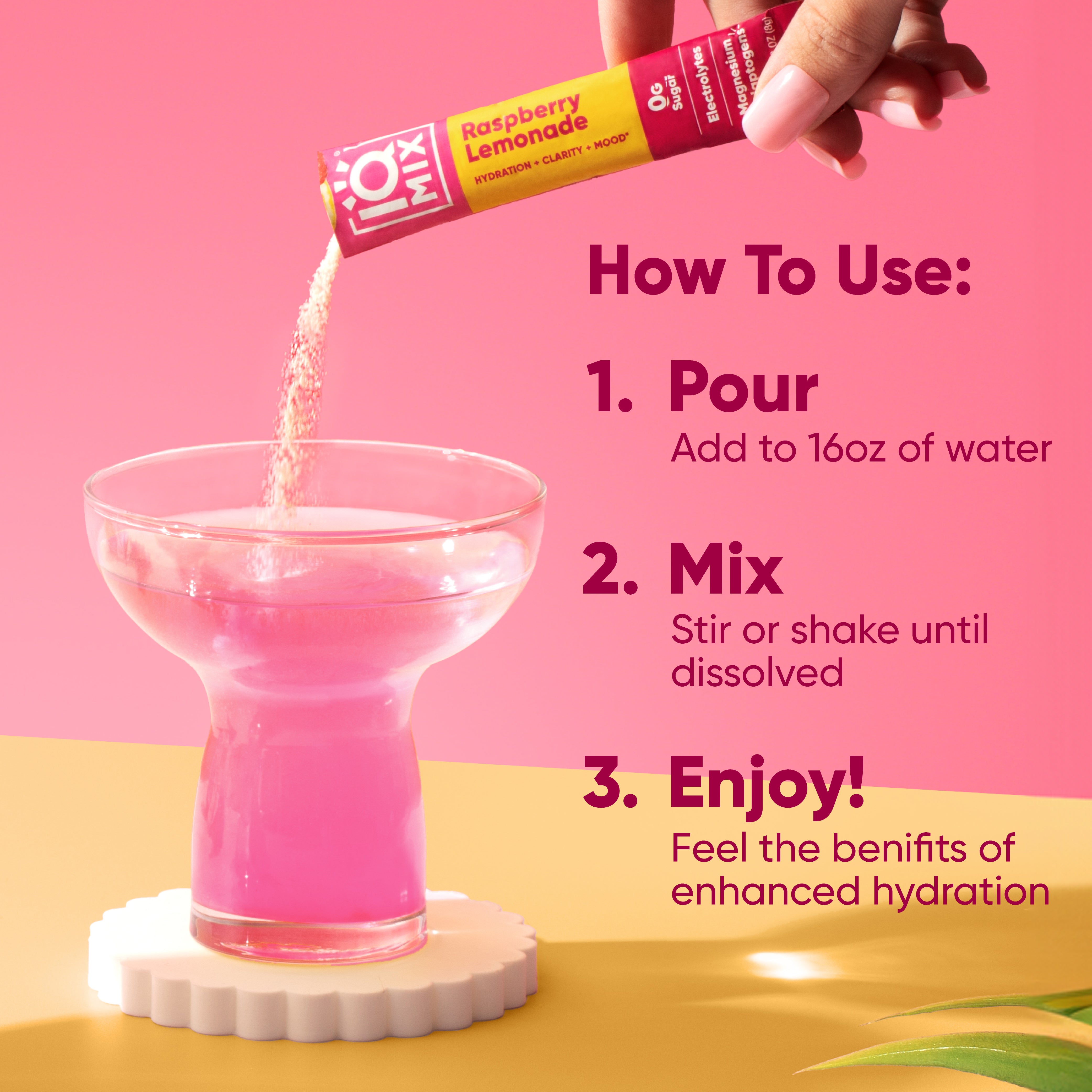 IQMIX Raspberry Lemonade 20CT Electrolytes Powder + Lion's Mane +