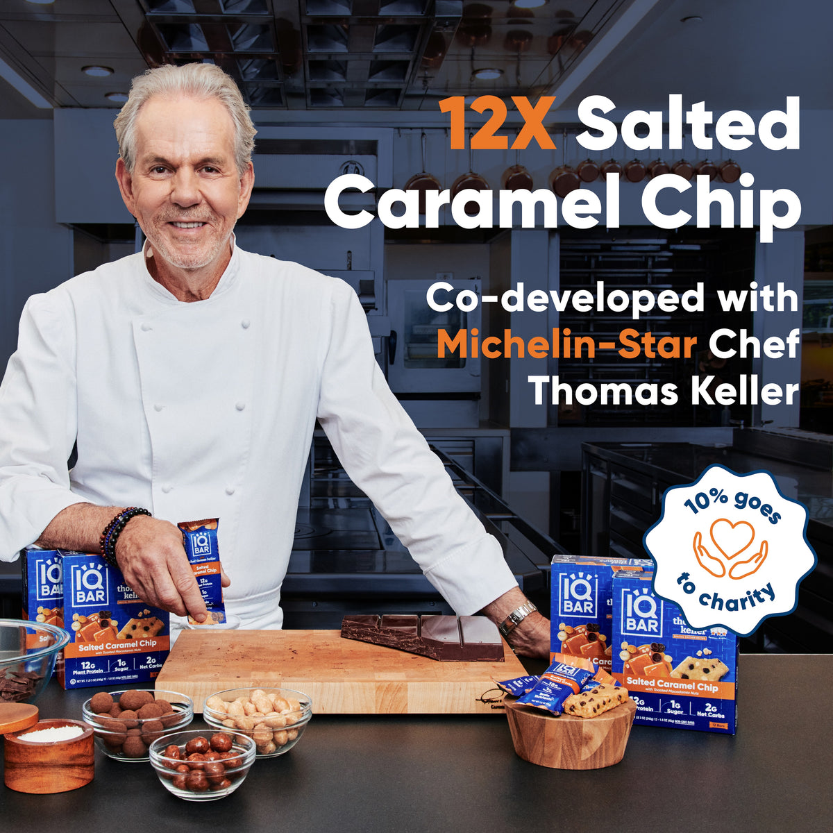 IQBAR Salted Caramel Chip protein bar — nutrition facts