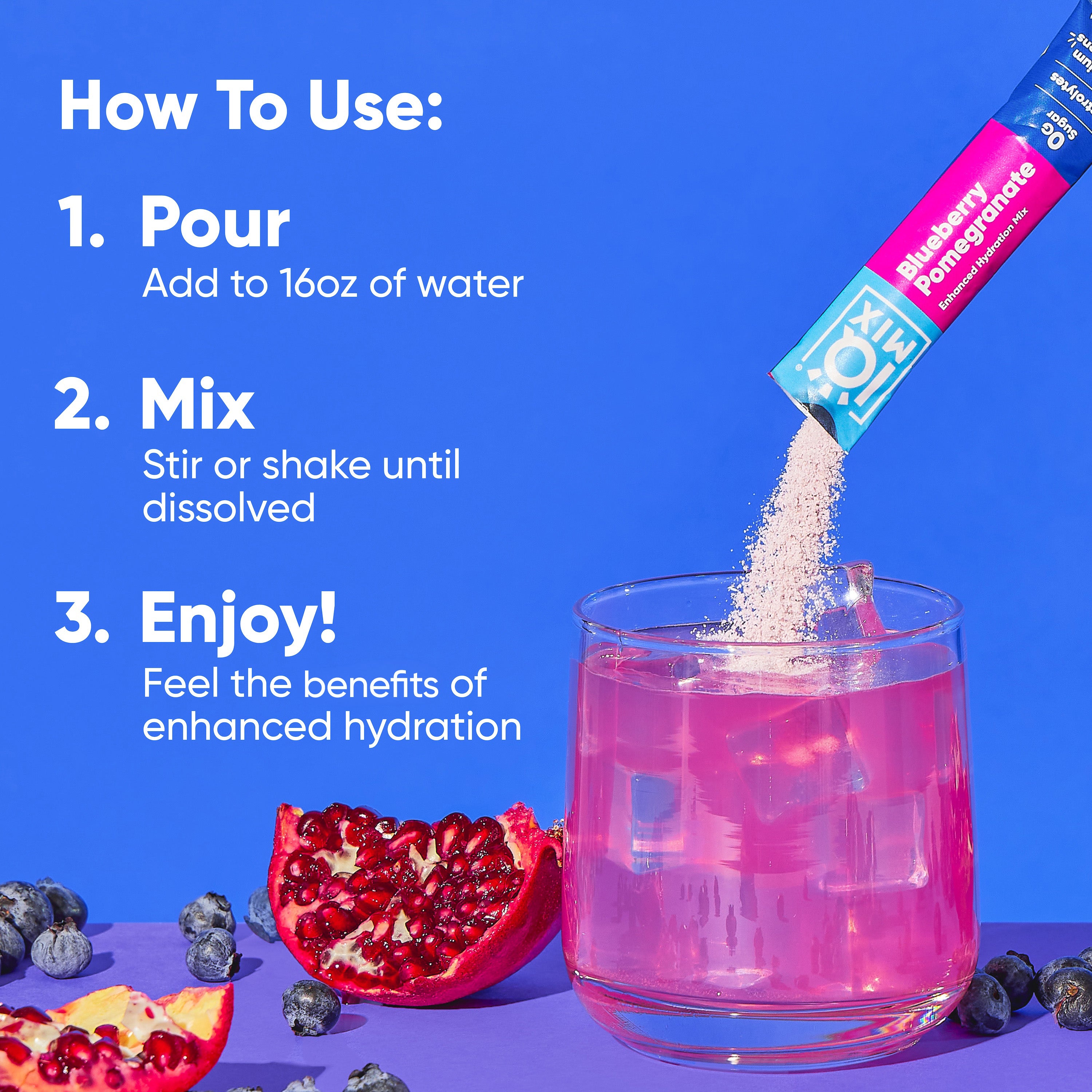 IQMIX Blueberry Pomegranate Electrolyte Powder + Magnesium, 40-Sticks