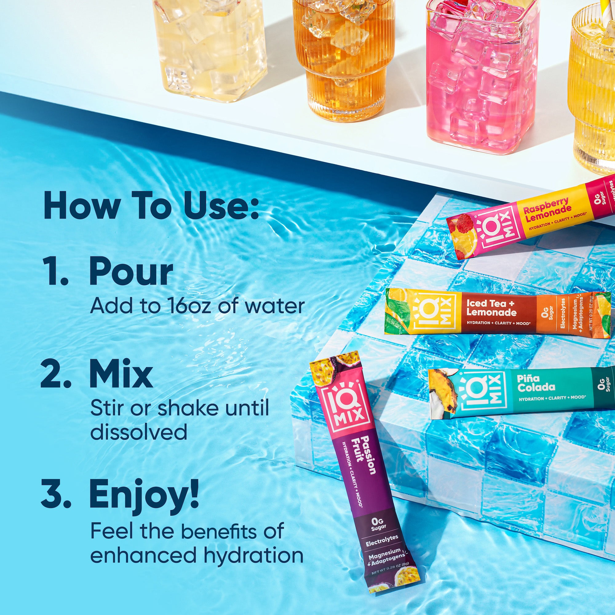 IQMIX Vacation Variety 20CT Electrolytes Powder + Lion's Mane +