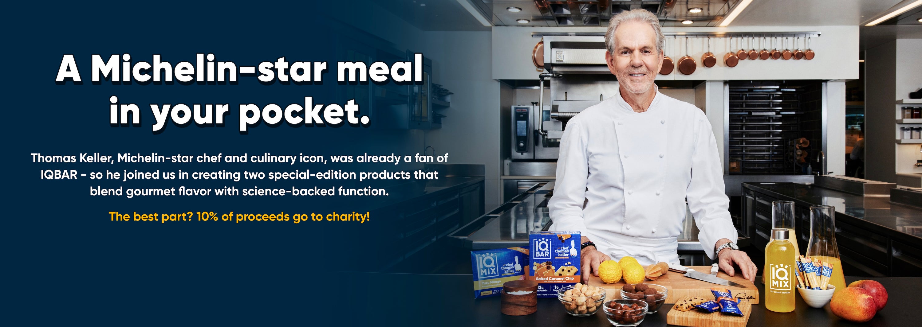 A Michelin-star meal in your pocket. Chef Thomas Keller poses with special edition flavors
